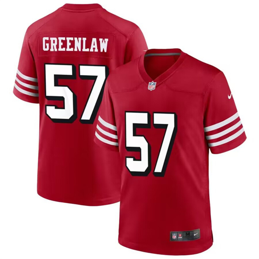 Men's New Red San Francisco 49ers #57 Dre Greenlaw Stitched Game Football Jersey